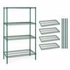 Thumbnail image #3 for Quantum WR74-3048P Stationary 4-Shelf Wire Shelving Starter Unit, 48"W x 30"D x 74"H, Green Epoxy Finish