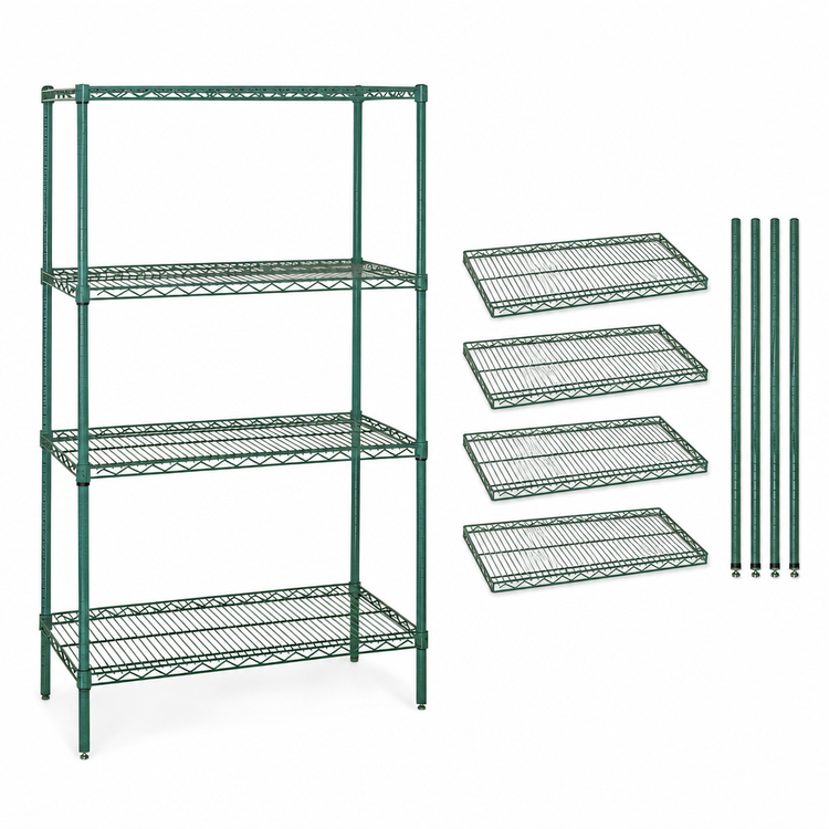 Product image #3 for Quantum 48"W x 30"D x 74"H Stationary 4-Shelf Wire Shelving Starter Kit
