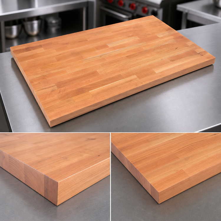 Product image #3 for Boos Block American Cherry Blended Edge Grain Wood Kitchen Countertop, 72 x 38 x 1-1/2 Inches, Varnique Finish