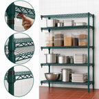 Thumbnail image #8 for Metro Super Erecta AA346K3 4-Shelf Add-On Wire Shelving Unit, 42"W x 18"D x 63"H, Green Epoxy Finish