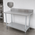 Thumbnail image #3 for Advance Tabco Special Value Series 30 Inch x 30 Inch Corner Work Table with 5 Inch Backsplash