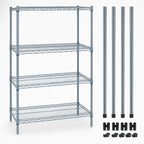 Thumbnail image #3 for Quantum WR86-3660GY Stationary Wire Shelving Starter Unit, 60"W x 36"D x 86"H, 4 Shelves, Gray Epoxy Finish