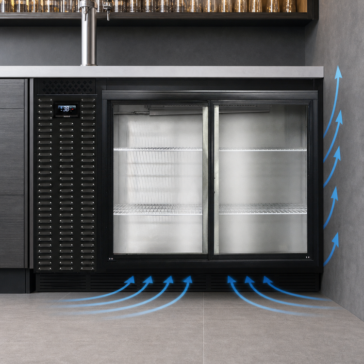 Product image #3 for Continental Refrigerator BB50NSGD 50" Front Breathing Back Bar Cooler with Sliding Glass Doors