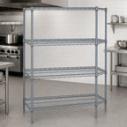 Thumbnail image #3 for Quantum WR54-3072GY Wire Shelving Starter Kit, 72"W x 30"D x 54"H, 4-Shelf Stationary, Gray Epoxy Antimicrobial Finish