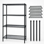 Thumbnail image #3 for Quantum WR74-1842BK Stationary Black Epoxy Wire Shelving Starter Kit, 4 Shelves, 42"W x 18"D x 74"H