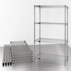 Thumbnail image #3 for Quantum WR86-2436S Stationary 304 Stainless Steel Wire Shelving Starter Unit, 36"W x 24"D x 86"H, 4 Shelves, 4 Posts