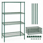 Thumbnail image #3 for Quantum WR54-1260P Wire Shelving Starter Unit, 60"W x 12"D x 54"H, 4 Shelves, Green Epoxy Finish