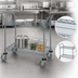 Thumbnail image #3 for Quantum Gray Epoxy Antimicrobial 2-Shelf Utility Bus Cart, 60 x 24 x 37.5 Inches