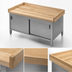 Thumbnail image #3 for John Boos Enclosed Base Wood Top Work Table with Sliding Doors, 72 x 30 Inch, Hard Rock Maple Top