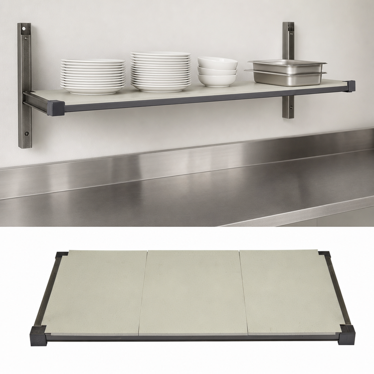 Product image #3 for Cambro Camshelving Elevation 24-Inch x 48-Inch Wall-Mounted Solid Add-On Shelf Kit, Brushed Graphite