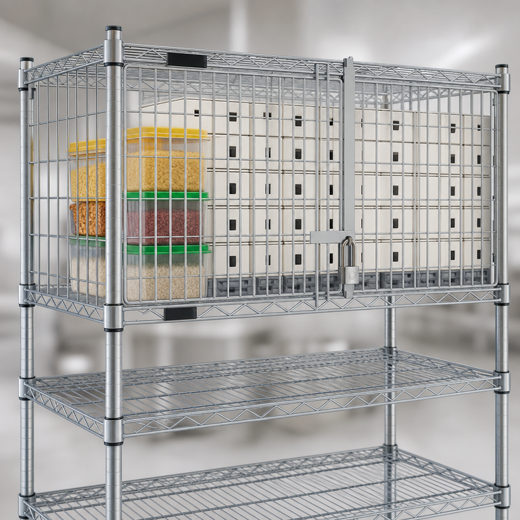 Product image #3 for EAGLEbrite Zinc Security Enclosure Kit for 21-Inch Wire Shelving, 60 x 21 Inches, Hinged Doors
