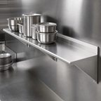 Thumbnail image #3 for Sapphire Manufacturing SMWS-12108 108-Inch x 12-Inch Wall-Mounted Stainless Steel Shelf, 18-Gauge 400 Series, 3 Brackets