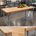 Thumbnail image #3 for John Boos 96-Inch x 30-Inch Wood Top Work Table with Stainless Steel Legs
