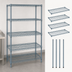Thumbnail image #3 for Quantum 54-Inch W x 14-Inch D x 63-Inch H Stationary Wire Shelving Starter Kit, Gray Epoxy Antimicrobial Finish