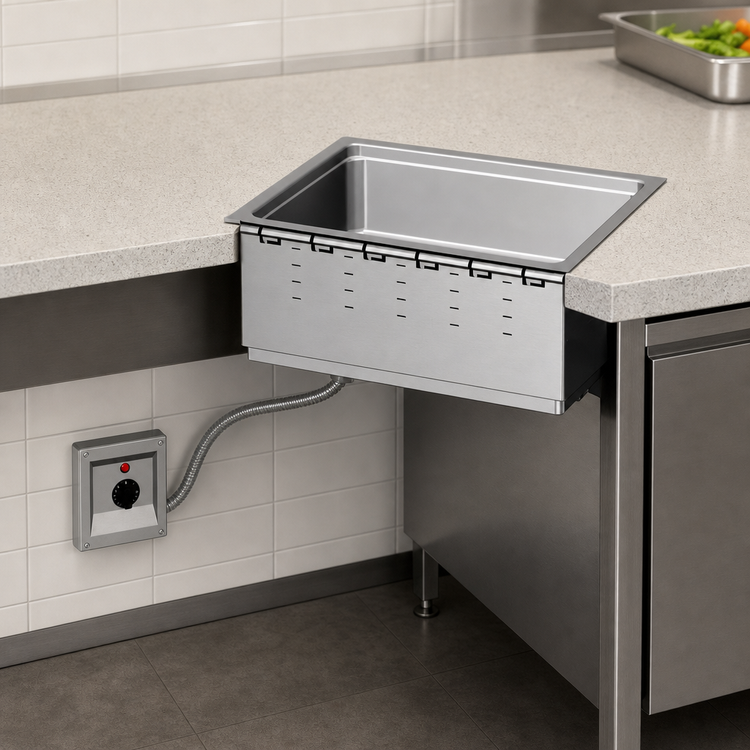 Product image #3 for Vollrath Bottom-Mount Drop-In Wet Hot Food Well, 1 Full-Size Pan, 208-240V, 72-Inch Remote Thermostatic Control