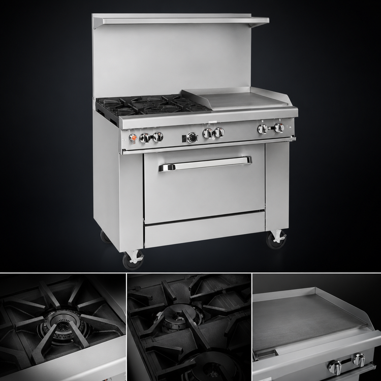 Product image #3 for Southbend Ultimate 36-Inch Gas Restaurant Range with 24-Inch Thermostatic Griddle and Convection Oven