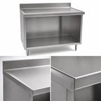 Thumbnail image #3 for Eagle Group Spec-Master OB30120SEM 120 x 30 Inch Stainless Steel Work Table, Open Front, 14-Gauge 304 Top, Marine Edge