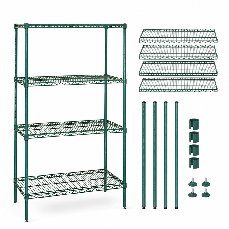Product image #3 for Quantum Wire Shelving Starter Kit, 72"W x 14"D x 74"H, 4-Shelf Stationary Unit
