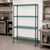 Thumbnail image #3 for Eagle Group Valu-Gard 4-Tier Stationary Wire Shelving Starter Unit, 60 x 24 x 74 Inches, Green Epoxy Finish