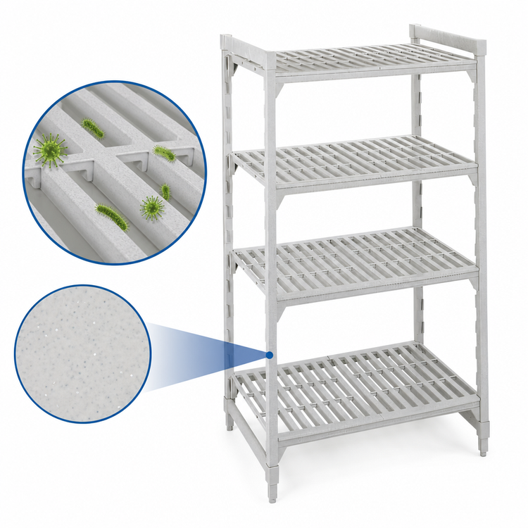 Product image #4 for Camshelving Premium 4-Tier Vented Stationary Polymer Shelving Starter Unit, 24 x 24 x 72 Inches, Speckled Gray