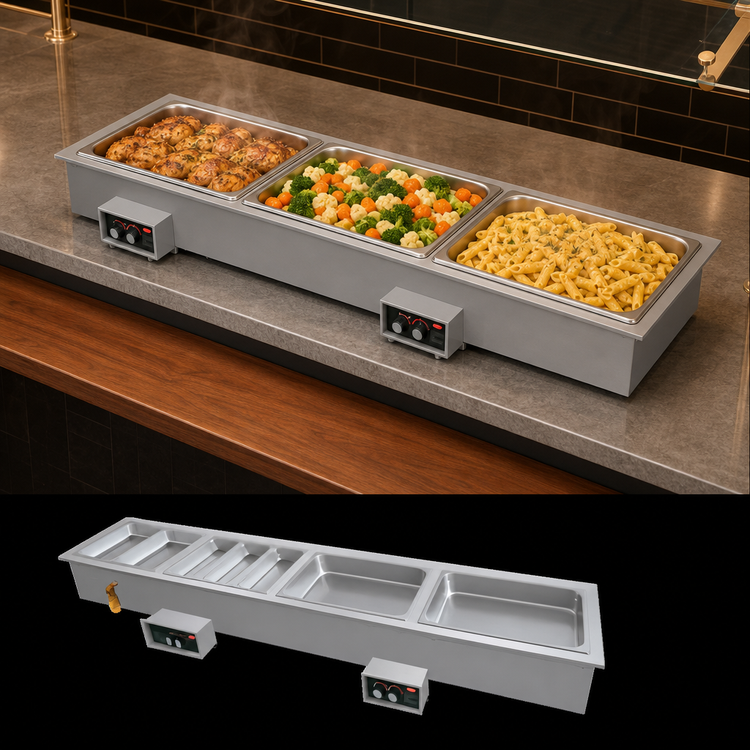 Product image #3 for Hatco Drop-In Modular Slim Heated Well, 3 Full-Size Pans, Insulated, Wet/Dry, 208V