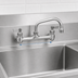 Thumbnail image #3 for Fisher Stainless Steel 8-Inch Center Backsplash Faucet with 14-Inch Swing Spout and Lever Handles