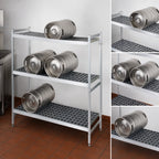 Thumbnail image #3 for Fermod 3R42B71 3-Shelf Aluminum Keg Rack, 4-Keg Capacity, 42"W x 18"D x 71"H