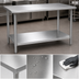 Thumbnail image #3 for Eagle Deluxe Series Stainless Steel Work Table with Adjustable Galvanized Undershelf, 84