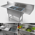 Thumbnail image #3 for John Boos Pro-Bowl 2-Compartment Floor Model Stainless Steel Sink with Left and Right Drainboards