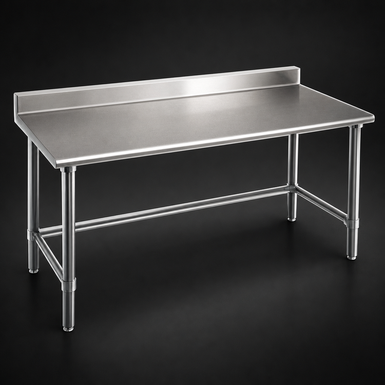 Product image #3 for Deluxe Series Stainless Steel Work Table with 4-1/2 Inch Backsplash, 84 x 36 Inches