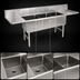 Thumbnail image #3 for John Boos B Series 3-Compartment Stainless Steel Sink with Left & Right Drainboards, 87-1/4