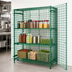 Thumbnail image #3 for Quantum Stationary Wire Security Cage Unit with Doors and 2 Intermediate Shelves, 36W x 18D x 63H, Green Epoxy