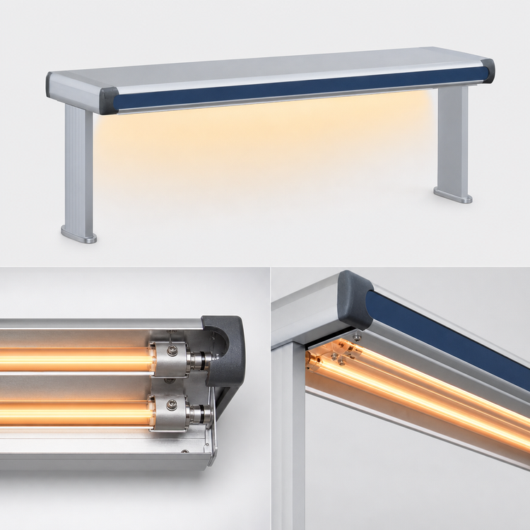 Product image #3 for Hatco Glo-Ray Designer Dual Strip Heater with Lights, 33-1/2 Inch Wide, Aluminum, 1440 Watts