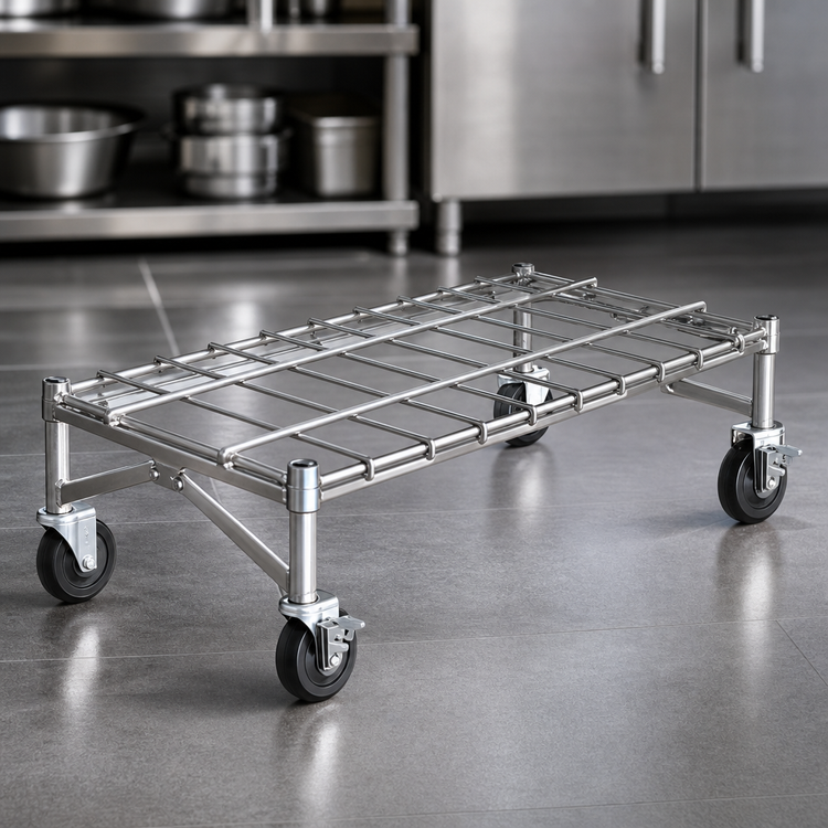 Product image #3 for Metro Super Erecta Mobile Stainless Steel Wire Dunnage Rack, 36 x 18 Inch, 800 lb Capacity