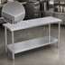 Thumbnail image #3 for Klinger's Trading AST1860 Heavy Duty Stainless Steel Work Table, 60W x 18D x 36H Inches, Flat Top with Undershelf
