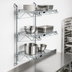 Thumbnail image #3 for Quantum Wall-Mount Cantilever Wire Shelving Starter Unit, Chrome-Plated