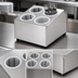 Thumbnail image #3 for Winco FC-4H 4-Hole 2-Tier Stainless Steel Flatware Cylinder Holder