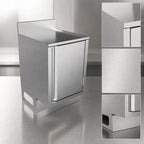 Thumbnail image #4 for BK Resources UBC-B-21-W18H Stainless Steel Underbar Cabinet, Flat Top, Pedestal Base, 18 x 21 Inches, Without Backsplash