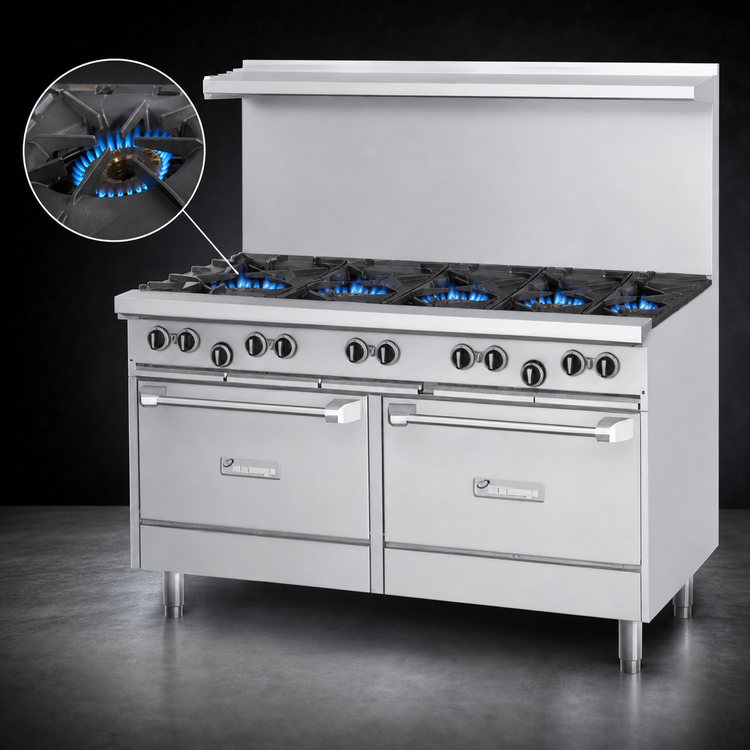 Product image #3 for Garland US Range 60-Inch Gas Restaurant Range with 4 Open Burners and 36-Inch Griddle, 2 Storage Bases