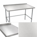 Thumbnail image #3 for John Boos Stallion ST6R1.5-2430GBK 30 x 24 Inch Stainless Steel Work Table, 16-Gauge 300 Series Top, Rear Riser, Open Galvanized Base