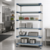 Thumbnail image #3 for MetroMax 4 42 in. W x 18 in. D x 74 in. H Stationary Starter All-Polymer Shelving Unit, Blue, 5 Shelves