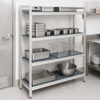 Thumbnail image #3 for Fermod Fermostock 4R35A83 4-Tier Stationary Starter Polymer Shelving Unit, 35W x 14D x 83H, Gray