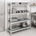 Thumbnail image #3 for Fermostock 4-Tier Stationary Starter Polymer Shelving Unit, 35W x 14D x 83H, Gray