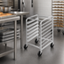 Thumbnail image #3 for Half-Height Aluminum End-Load Bun Pan Rack with 5-Inch Swivel Casters