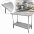 Thumbnail image #3 for Advance Tabco Special Value Series 84 in. x 30 in. Flat Top Stainless Steel Work Table with Adjustable Undershelf