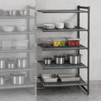 Thumbnail image #3 for Cambro Camshelving® Basics Plus CBA186064V5580 5-Tier Louvered Add-On Polymer Shelving Unit, 18 x 60 x 64 in, Brushed Graphite