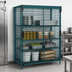 Thumbnail image #3 for Metro Super Erecta Stationary Wire Security Cage with Sliding Doors, Metroseal Green Epoxy, 50-1/2 W x 28-1/2 D x 66-13/16 H