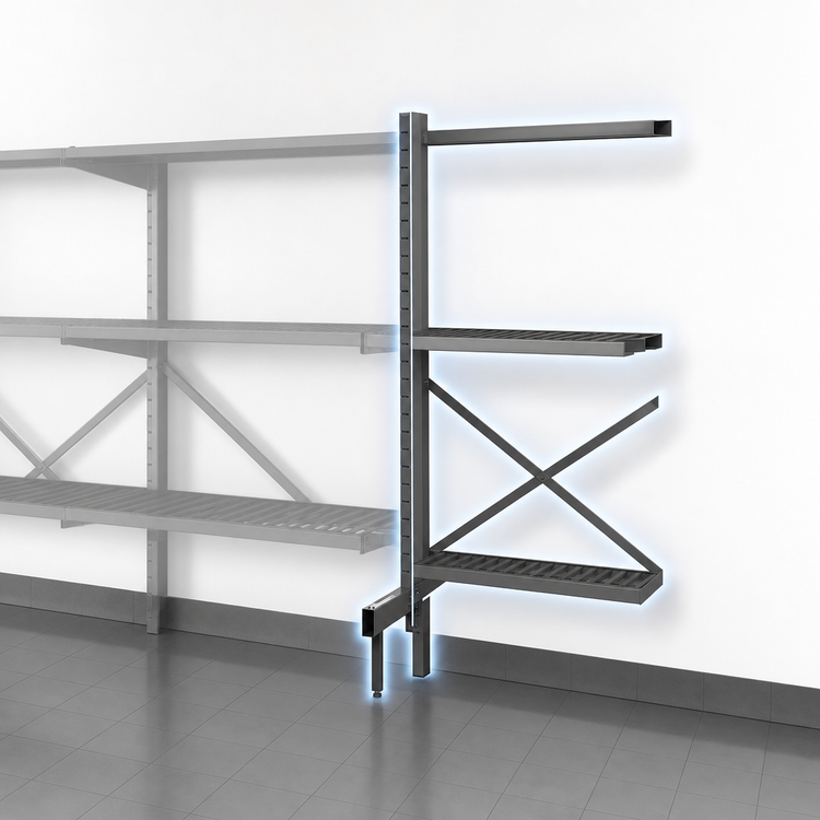 Product image #3 for Metro SmartLever 36"W x 21"D Add-On Cantilevered Shelving Kit, 86-3/8" High