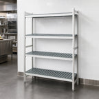 Thumbnail image #3 for Fermod Fermostock 4R35B66 4-Tier Perforated Stationary Starter Polymer Shelving Unit, 35"W x 18"D x 66"H