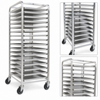 Thumbnail image #3 for Advance Tabco Mobile Full-Height End-Loading Aluminum Sheet Pan Rack, 18-Pan Capacity